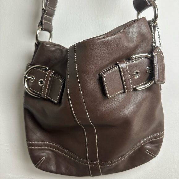 Vintage Coach Brown Leather Soho slim Duffel Shoulder Purse - Picture 8 of 11